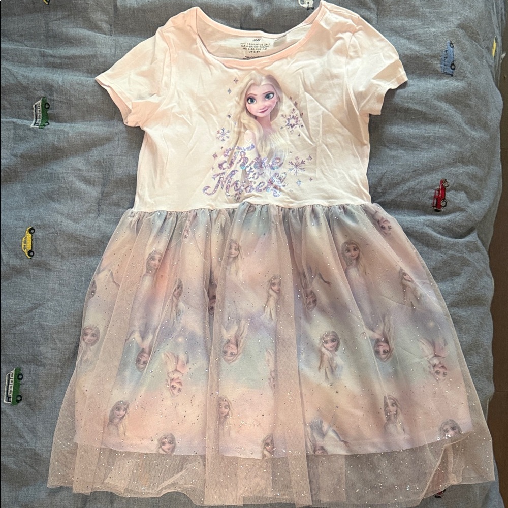 H&M Pink Elsa Graphic Tulle Dress for Kids
